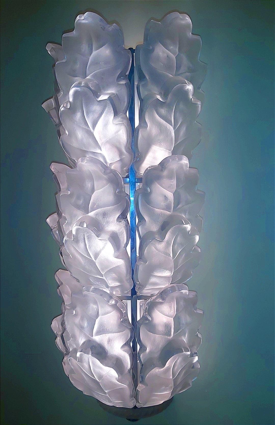 Contemporary Lalique Wall Lighting Model Chêne! 3 Level Chrome, France, 2000 