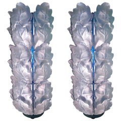 Lalique Wall Lighting Model Chêne! 3 Level Chrome, France, 2000