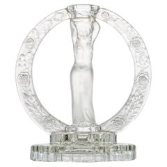 Lalique Woman With Roses Candle Holder, France