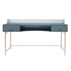 Lalita Luxury Two Colours Fabric Effect Wooden Desk Made in Italy