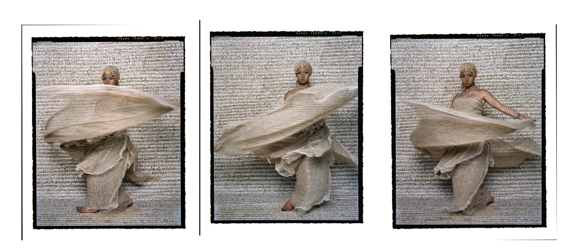 Lalla Essaydi Figurative Photograph - Dancer Triptych (#10, #8, #12)