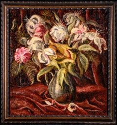 Vase with flowers, Alex Lallemand (Ixelles, 1892-1963), signed, spatuled