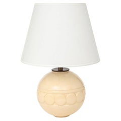 LallemantVase sphère à motif en céramique craquelée ivoire, France, c, 1925, signé