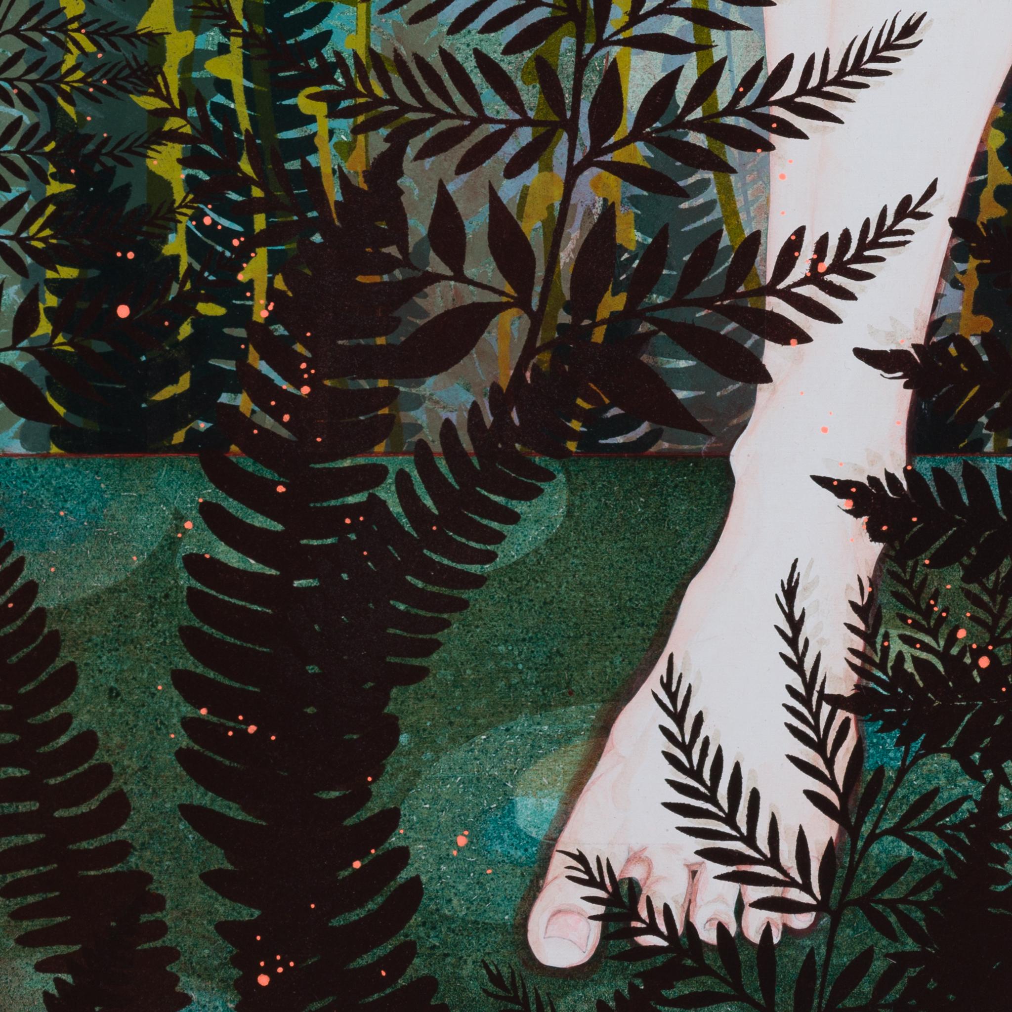 La mia Venere... una mattina di primavera, ho lasciato il mio pesante cappotto per vestirmi di fresca felce - Painting Contemporaneo di Lalou Kraffe