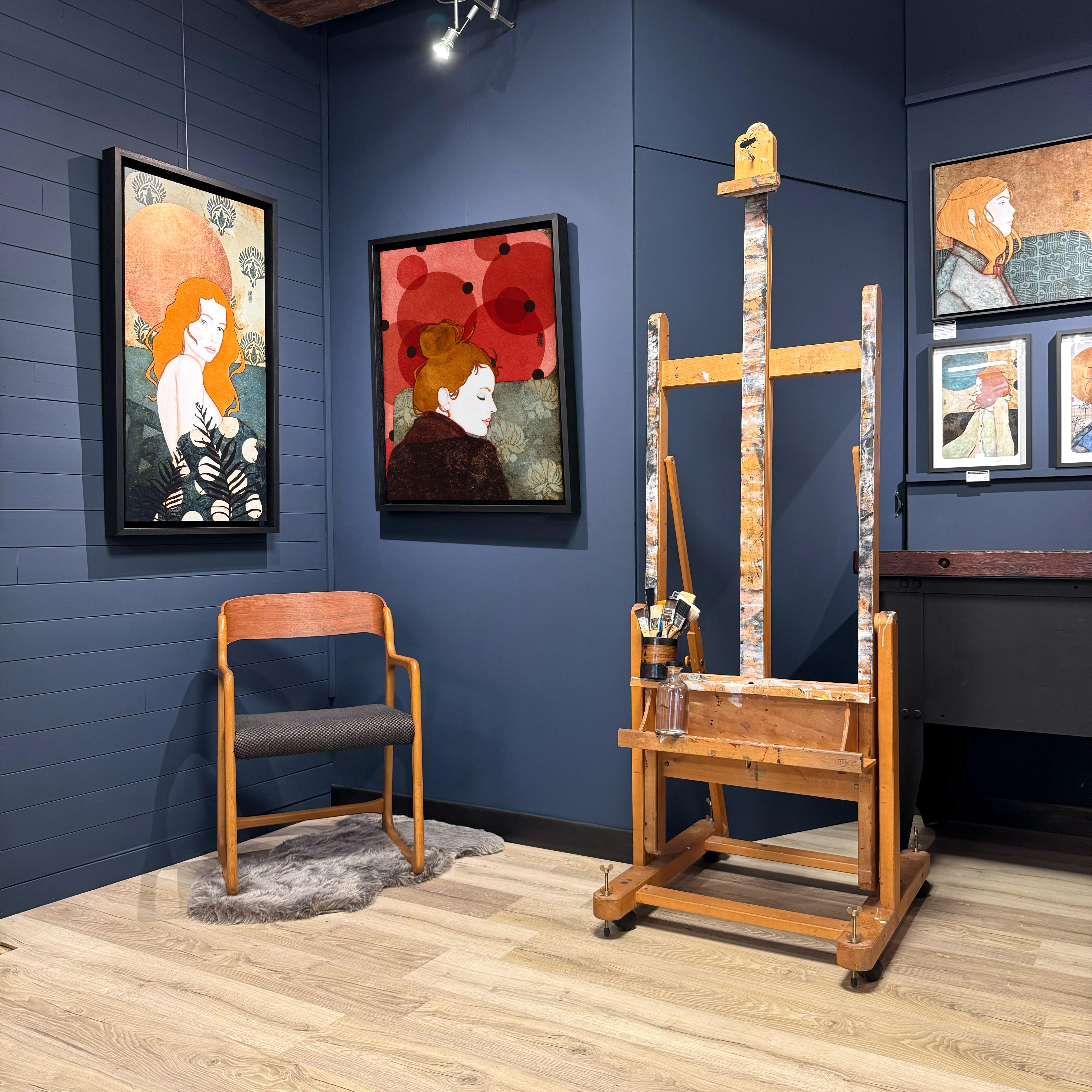 Œuvre originale dans une boîte américaine XL
Réalisée sur un panneau de bois (MDF 10mm) préparé de manière traditionnelle avec une couche de gesso, la peinture est entièrement réalisée à la main, pas de collage, pas d'AI...
Les boîtes américaines XL
