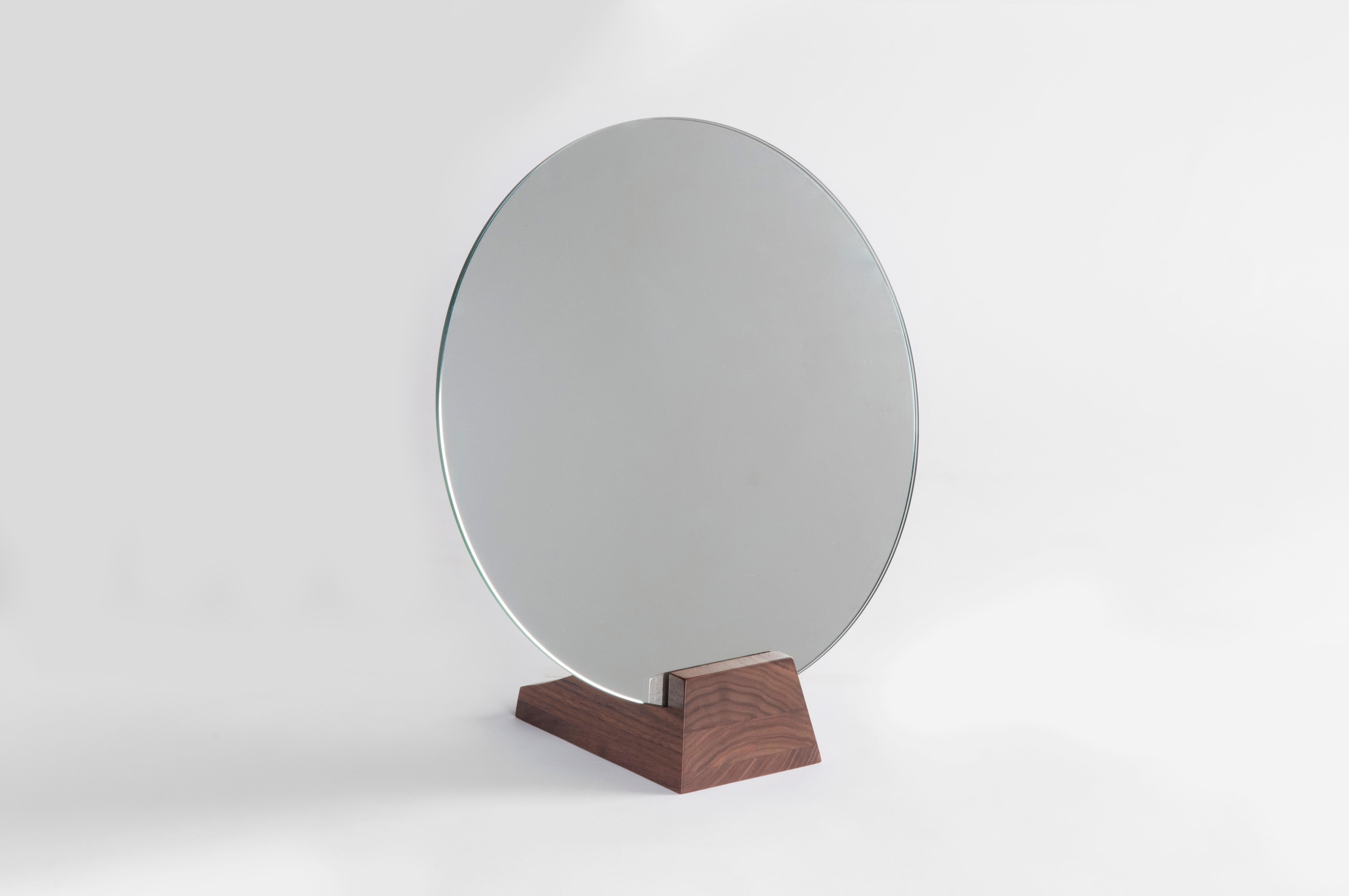 Lalou Mirror Natural Varnished Walnut In New Condition For Sale In Beverly Hills, CA