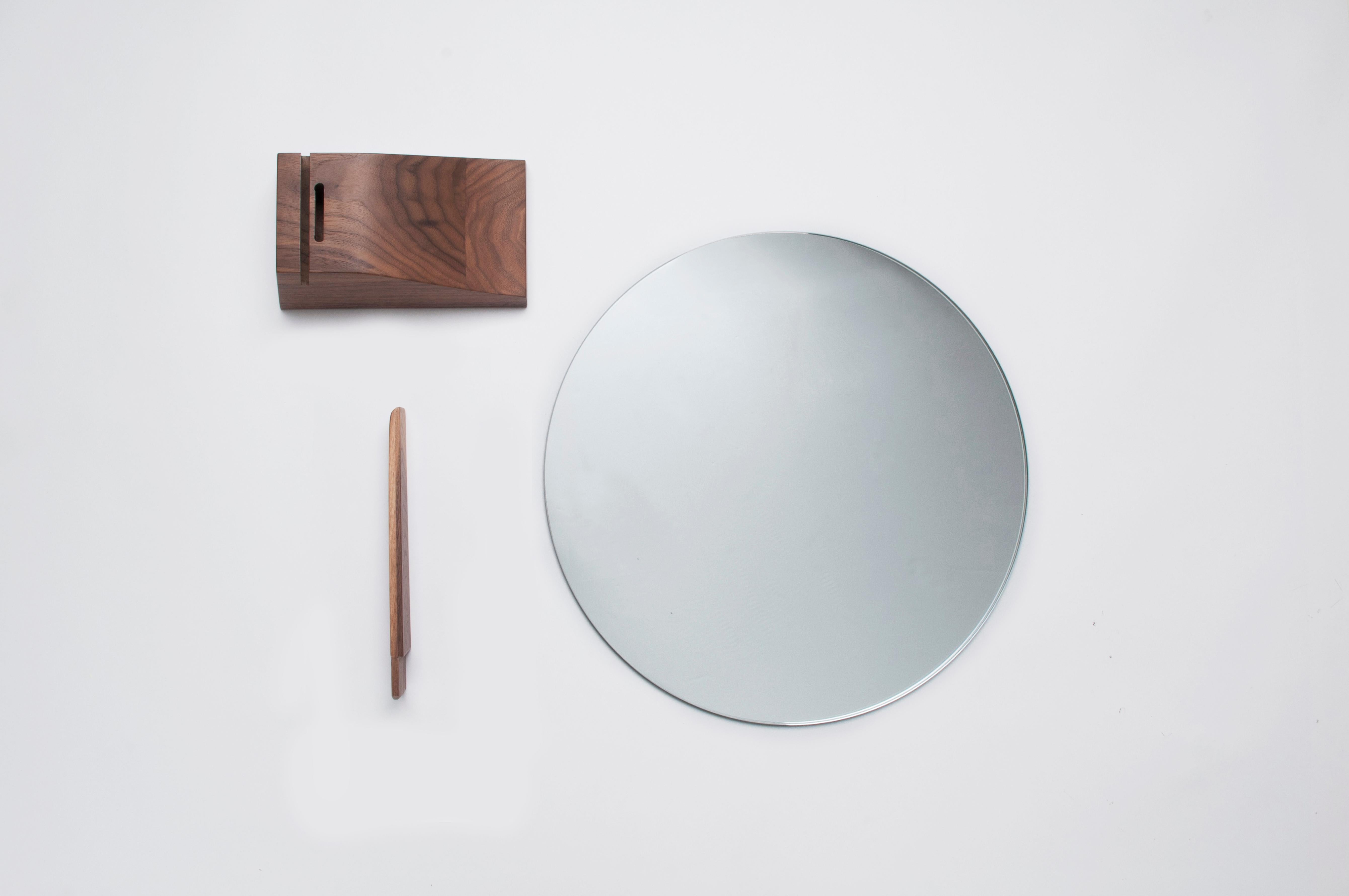 Contemporary Lalou Mirror Natural Varnished Walnut For Sale