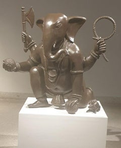 Bal Ganesha, Bronze Sculpture by Lalu Prasad Shaw "In Stock"