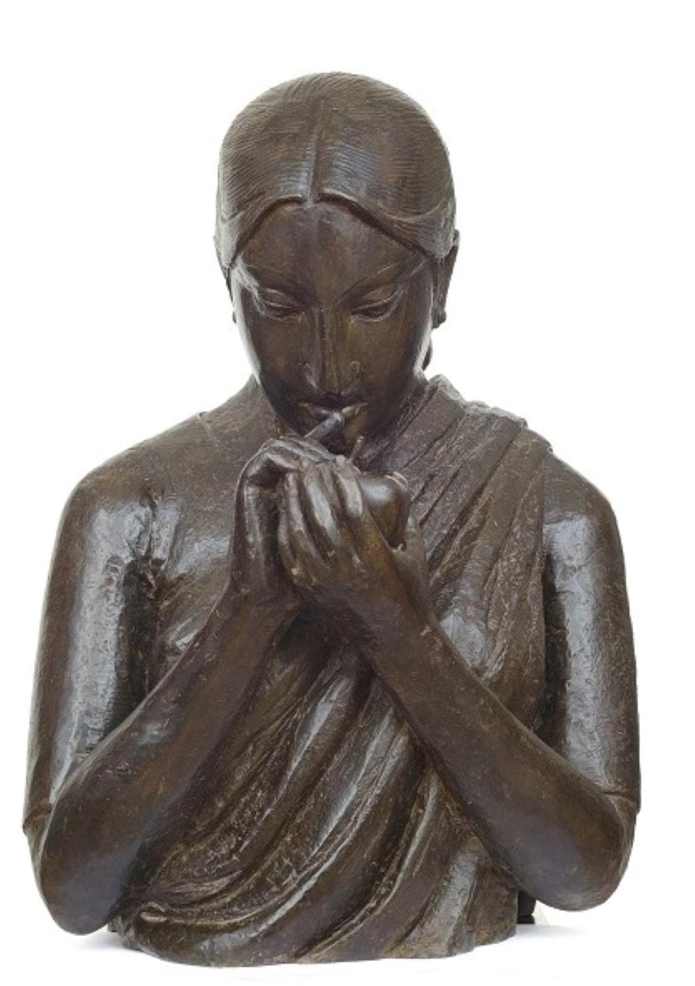 Joubana, Bronze,  by Modern Indian Master Artist Lalu Prasad Shaw  "In Stock"