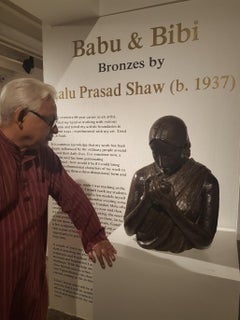 Joubana, Bronzo,  del maestro artista indiano moderno Lalu Prasad Shaw  "In stock"