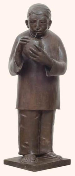 Pipasha, Figurative, Bronze, by Modern Indian Artist Lalu Prasad Shaw "In Stock"