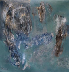 "Sediment" 21st century famous Asian contemporary mixed media abstract painting
