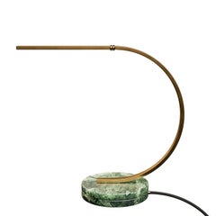 Lama Brass & Guatemala Green Marble Table Lamp by Hebanon Fratelli Basile