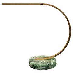 Lama Brass & Guatemala Green Marble Table Lamp by Hebanon Fratelli Basile
