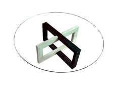 Lama Roman Travertine Marble and Black Slate Coffee Table Luxury Furniture Spain