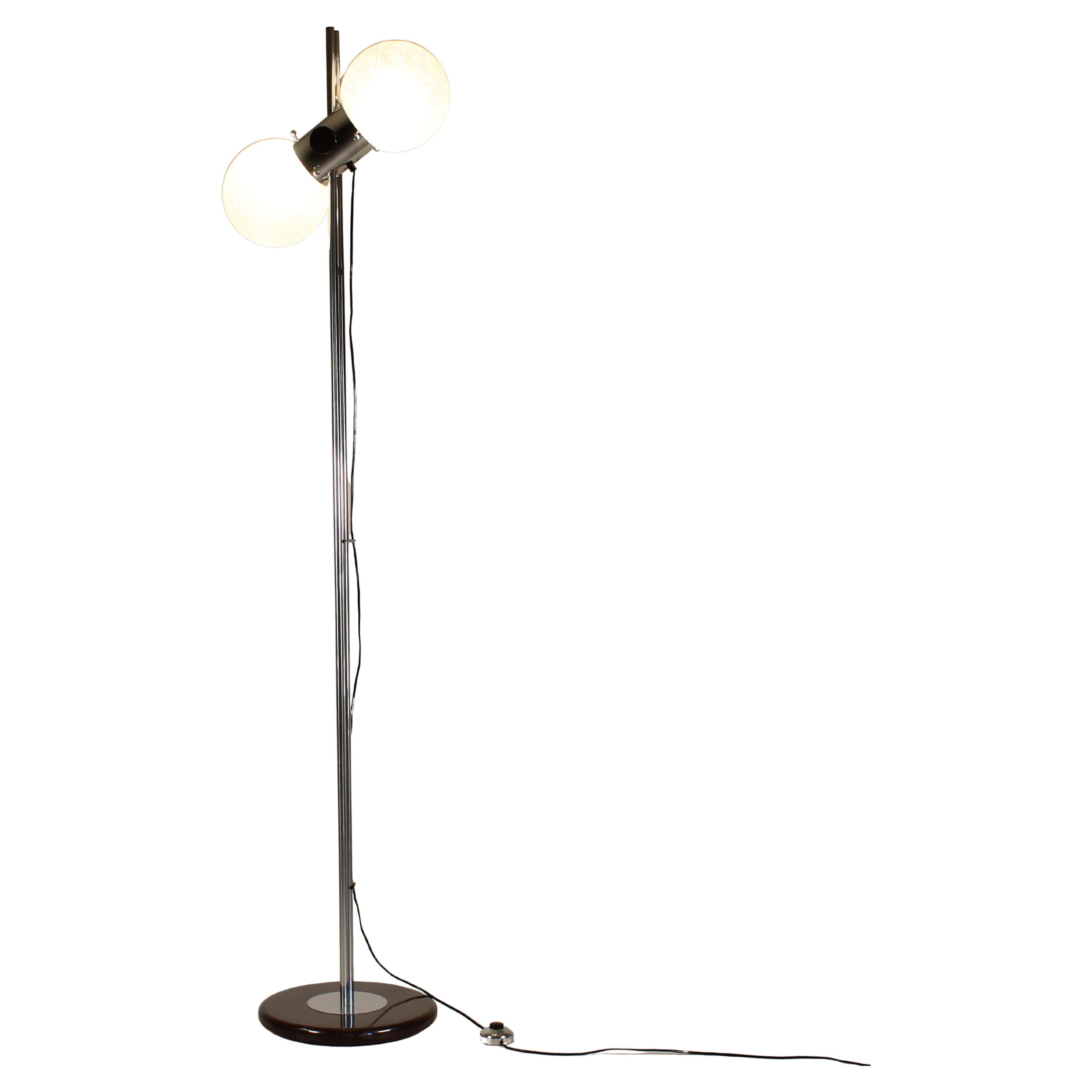 Adjustable floor lamp, steel and glass, Zonca, 1970