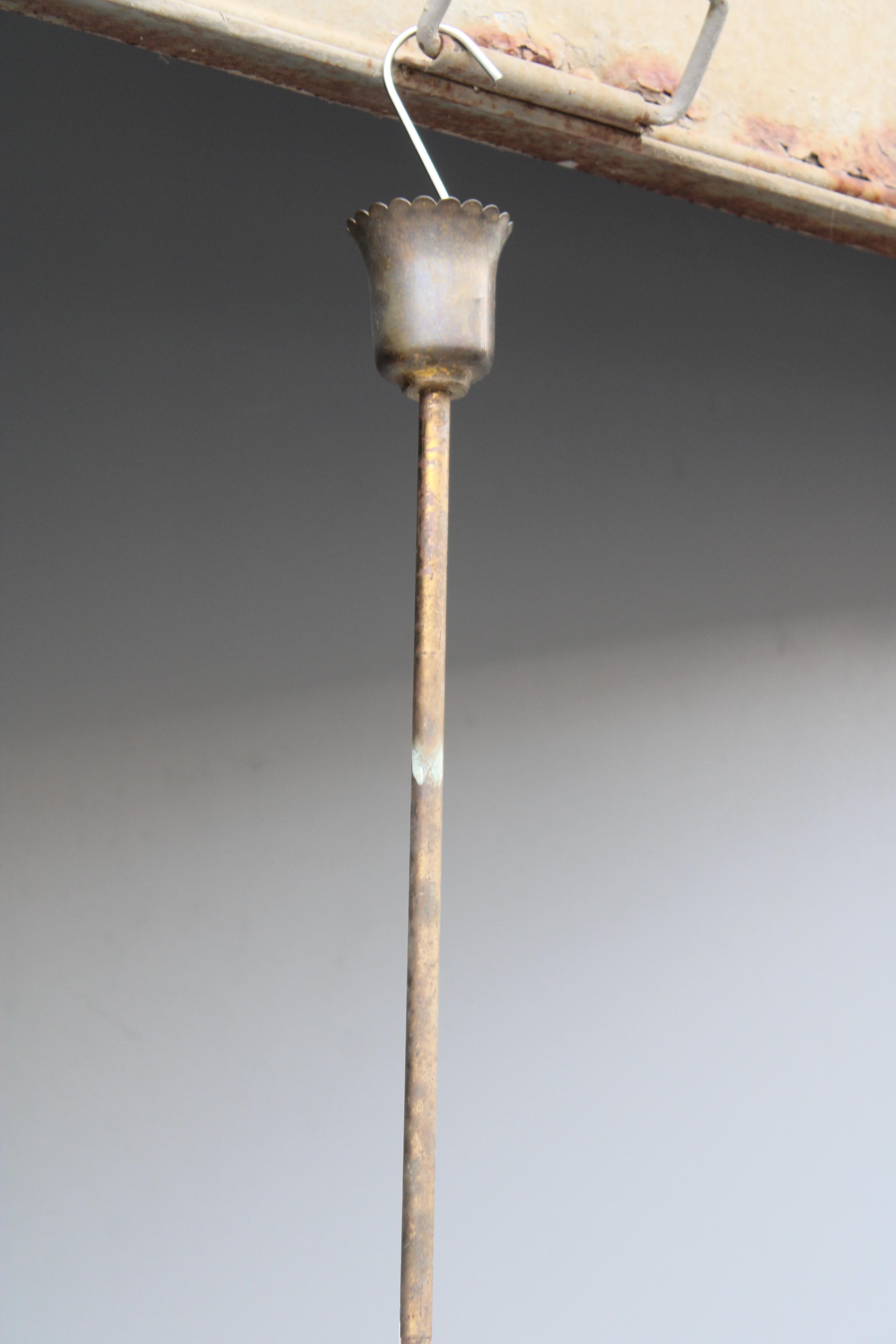 Mid-Century Modern Vistosi Murano Glass Lamapdarium 1950s Brass Parts For Sale