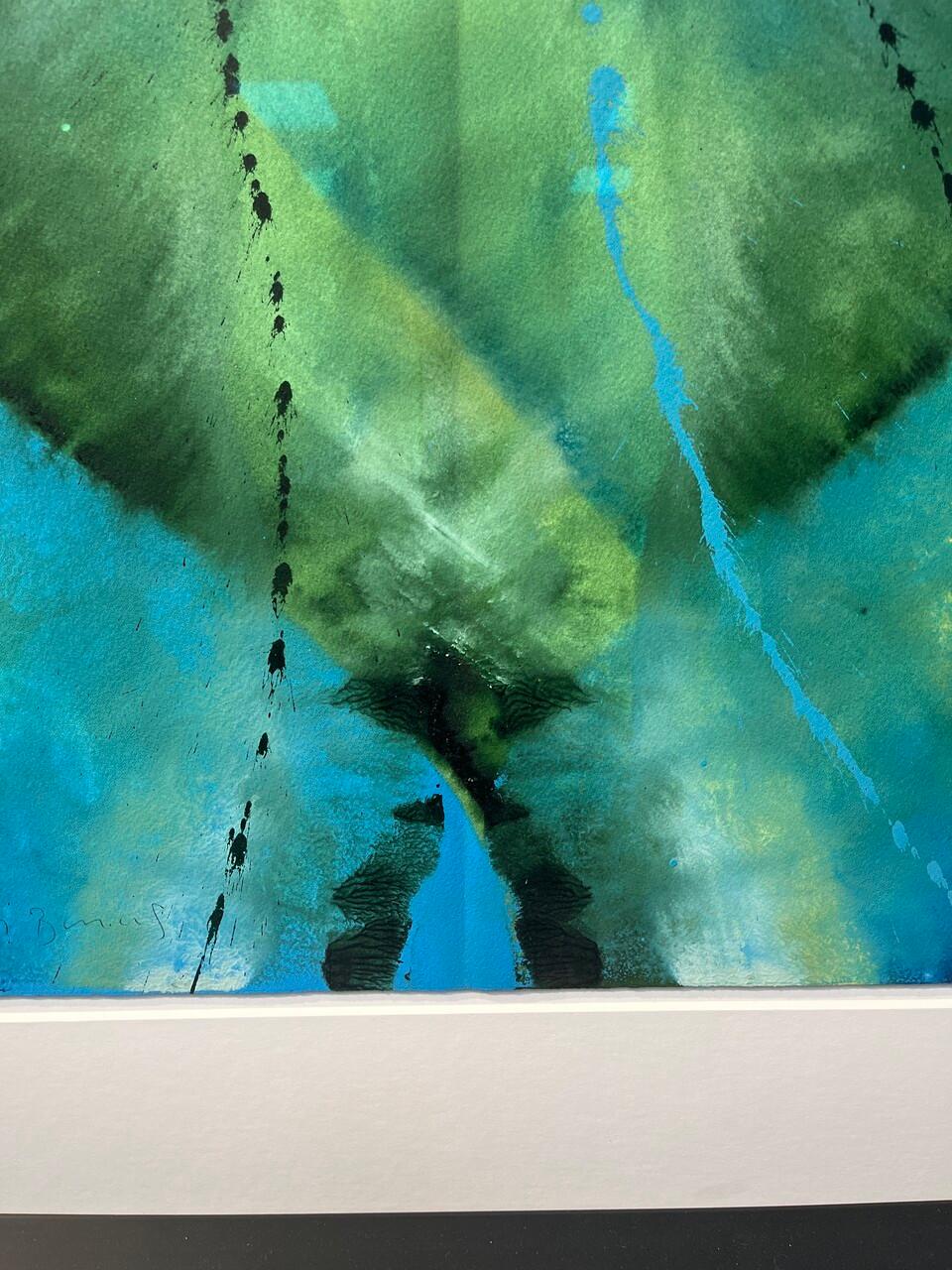 American Lamar Briggs Framed Abstract Mixed Media Painting For Sale
