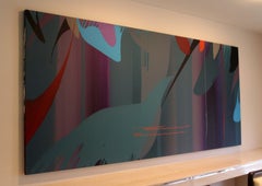 Peinture acrylique abstraite contemporaine Ibiza/Windsong XV signée Lamar Briggs