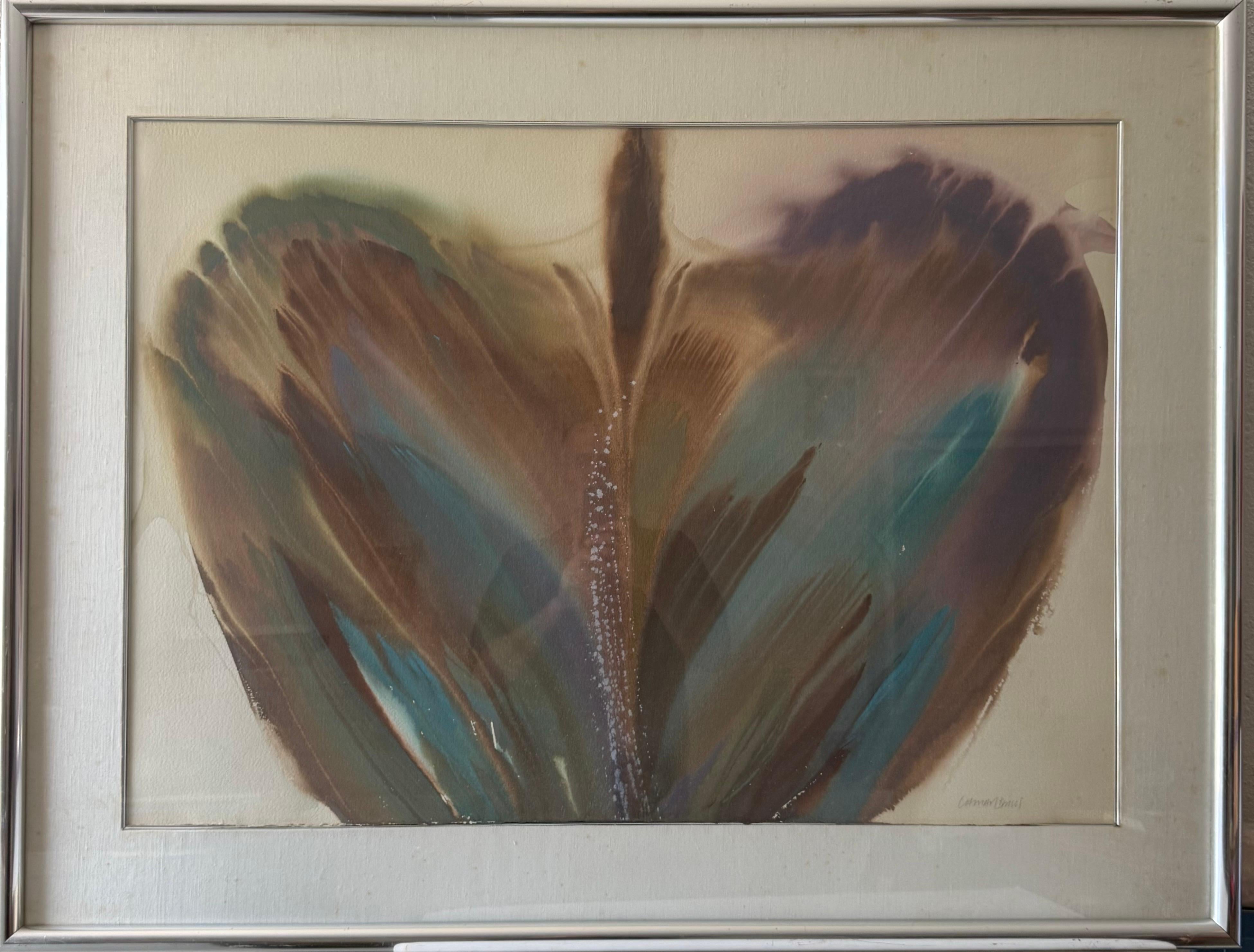 Modernist Abstract Expressionist Color Field Watercolor Painting Lamar Briggs For Sale 3