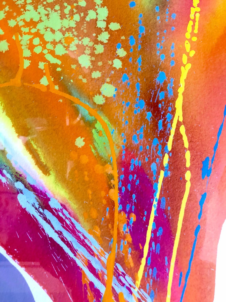 Lamar Briggs Modernist Abstract Expressionist Mod Day Glo Neon