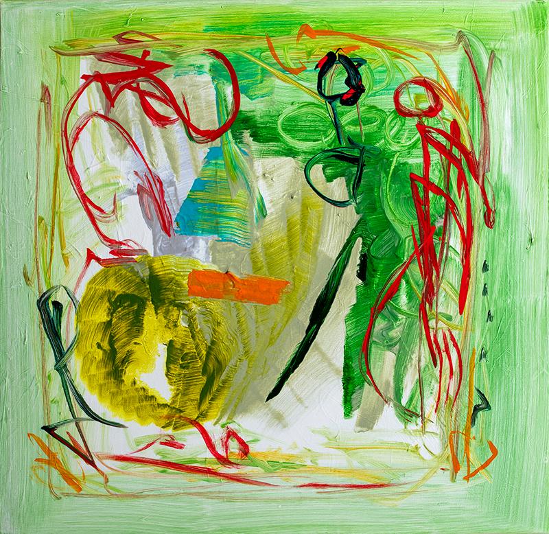 Lamar Briggs Abstract Painting - "Pit Stop No. 1"
