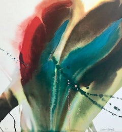 Lithographie signée LIFE FORCE, cœur abstrait de forme libre, culture amérindienne