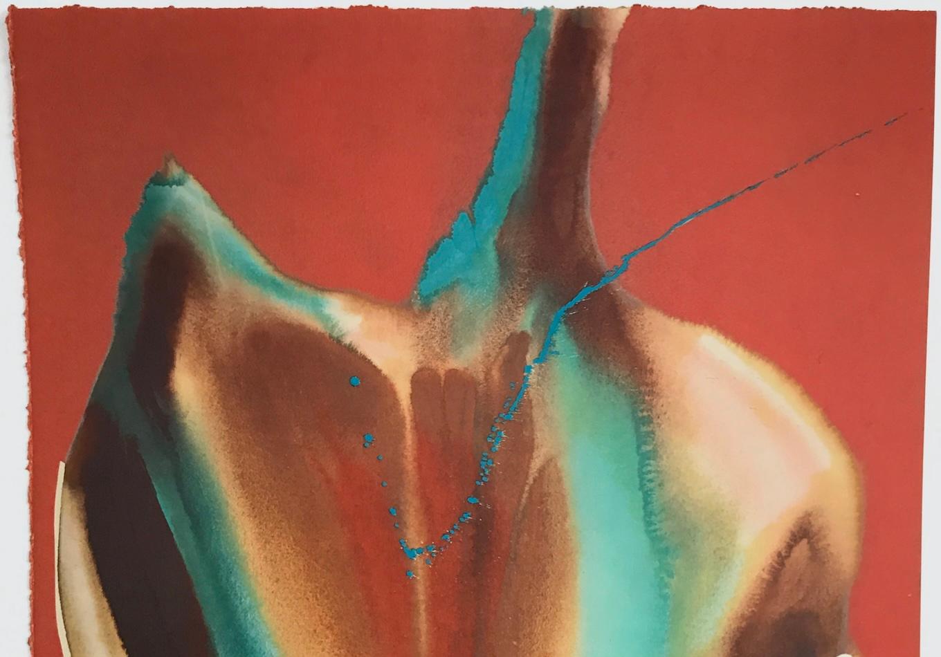 SPIRIT COSAS VIII, Litografía firmada Abstracto nativo americano, Colores cálidos de la tierra en venta 1