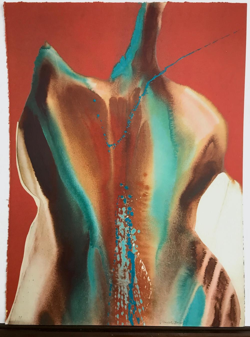 SPIRIT COSAS VIII, Litografía firmada Abstracto nativo americano, Colores cálidos de la tierra en venta 3