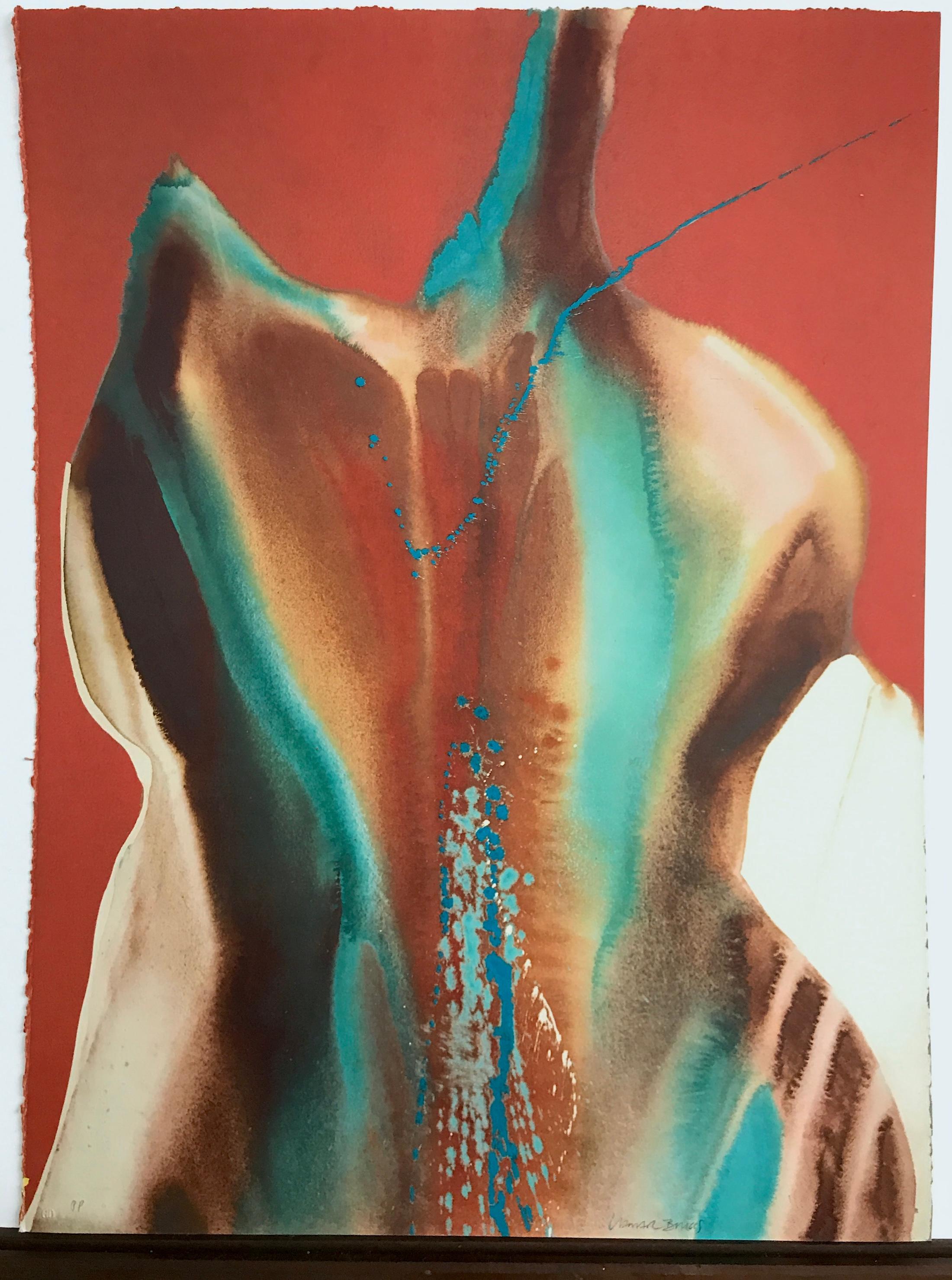 SPIRIT COSAS VIII is a limited edition color lithograph by the American painter Lamar Briggs printed using traditional lithography techniques on archival Arches paper. Lamar Briggs (1935-2015) was a Texas artist who was born in Lafayette, Louisiana.