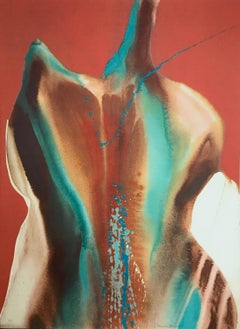 SPIRIT COSAS VIII, Signed Lithograph Native American Abstract, Warm Earth Colors