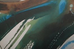 Tiva Landscape, Abstract Expressionist Lithograph by Lamar Briggs