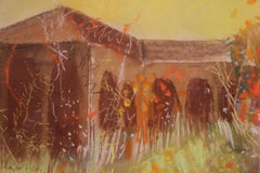 Warm Toned Landscape with Flowers and a Villa