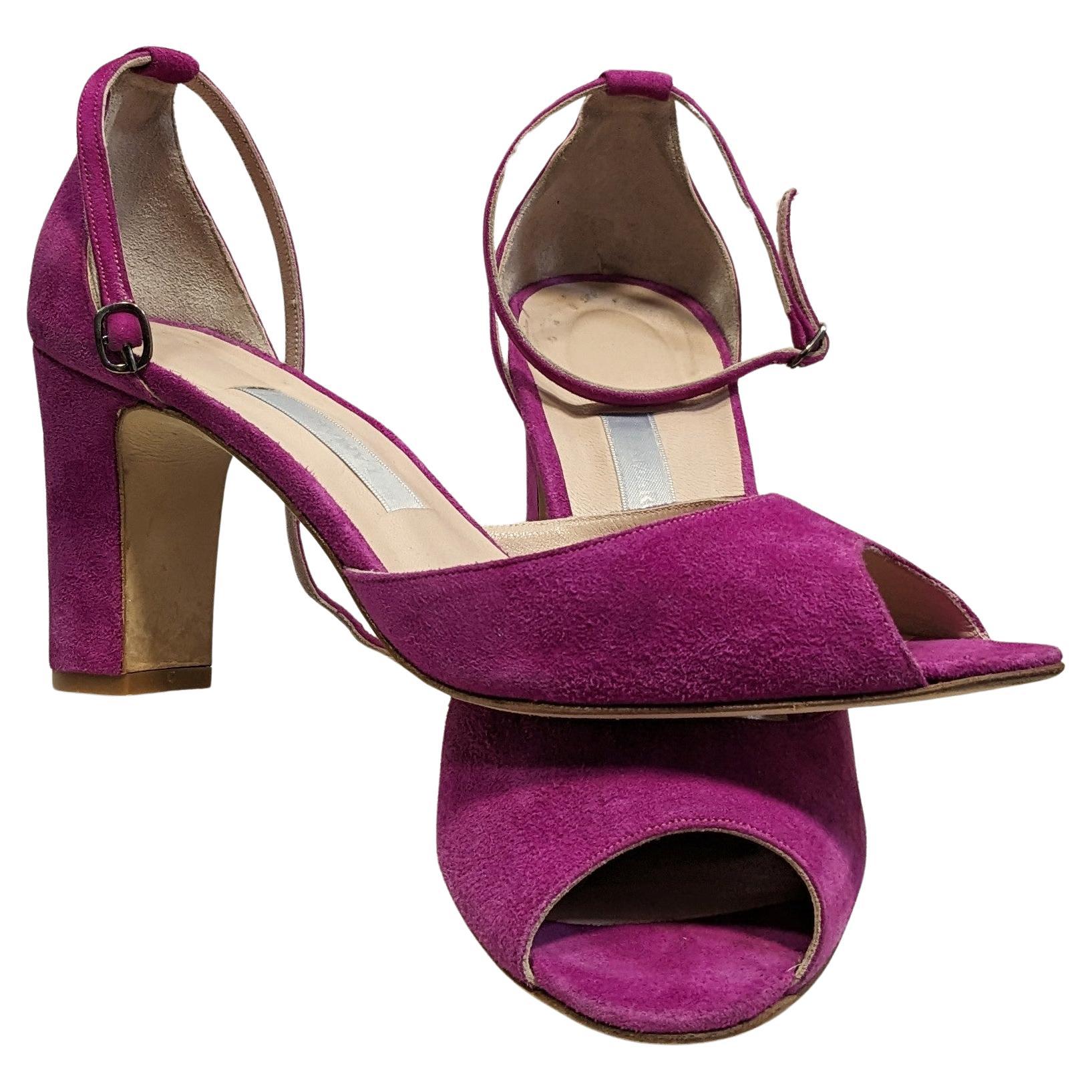 LAMARCA Pink Velvet Sandals For Sale