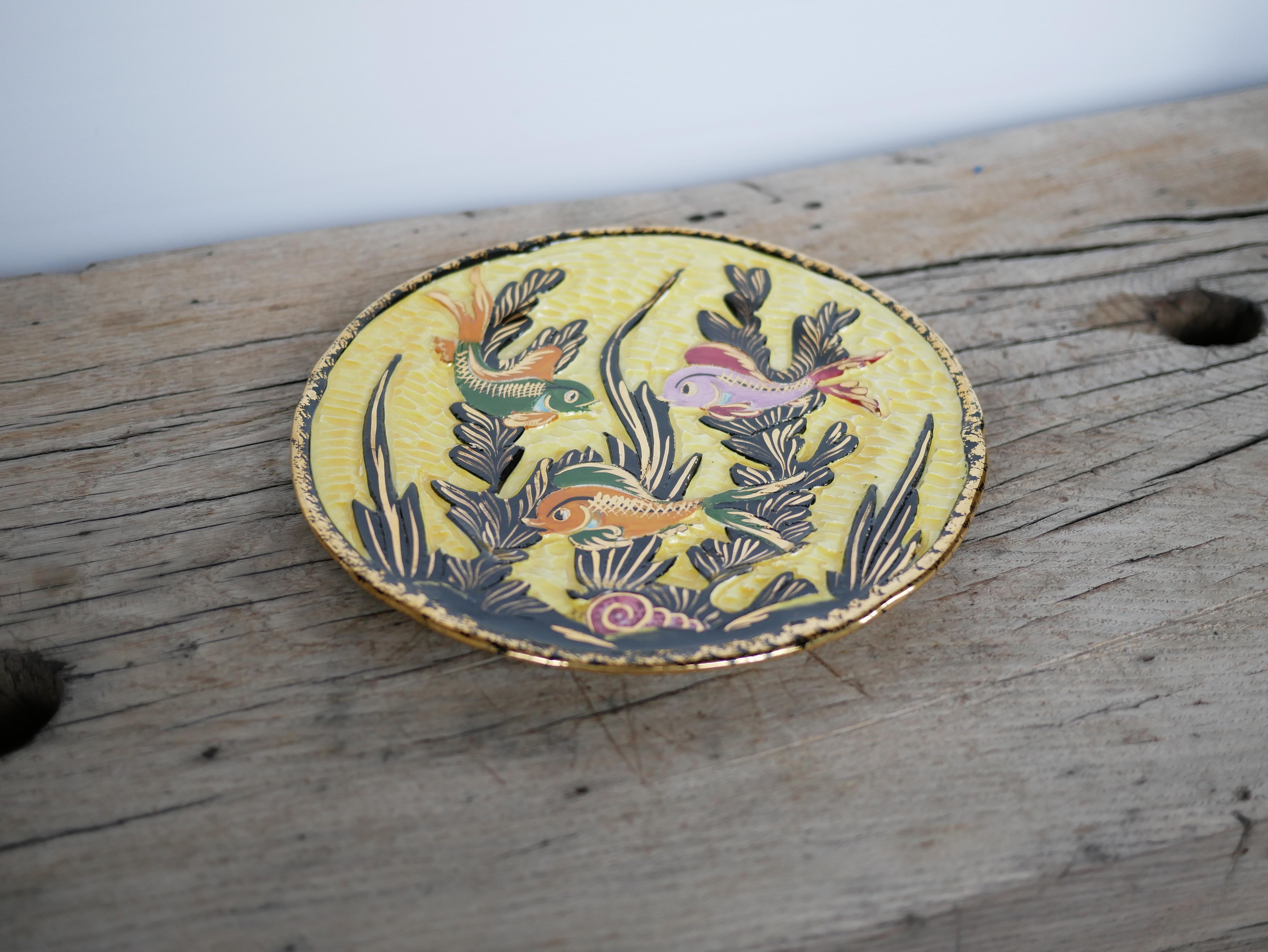 Lamarche art ceramic plate, Vallauris 4