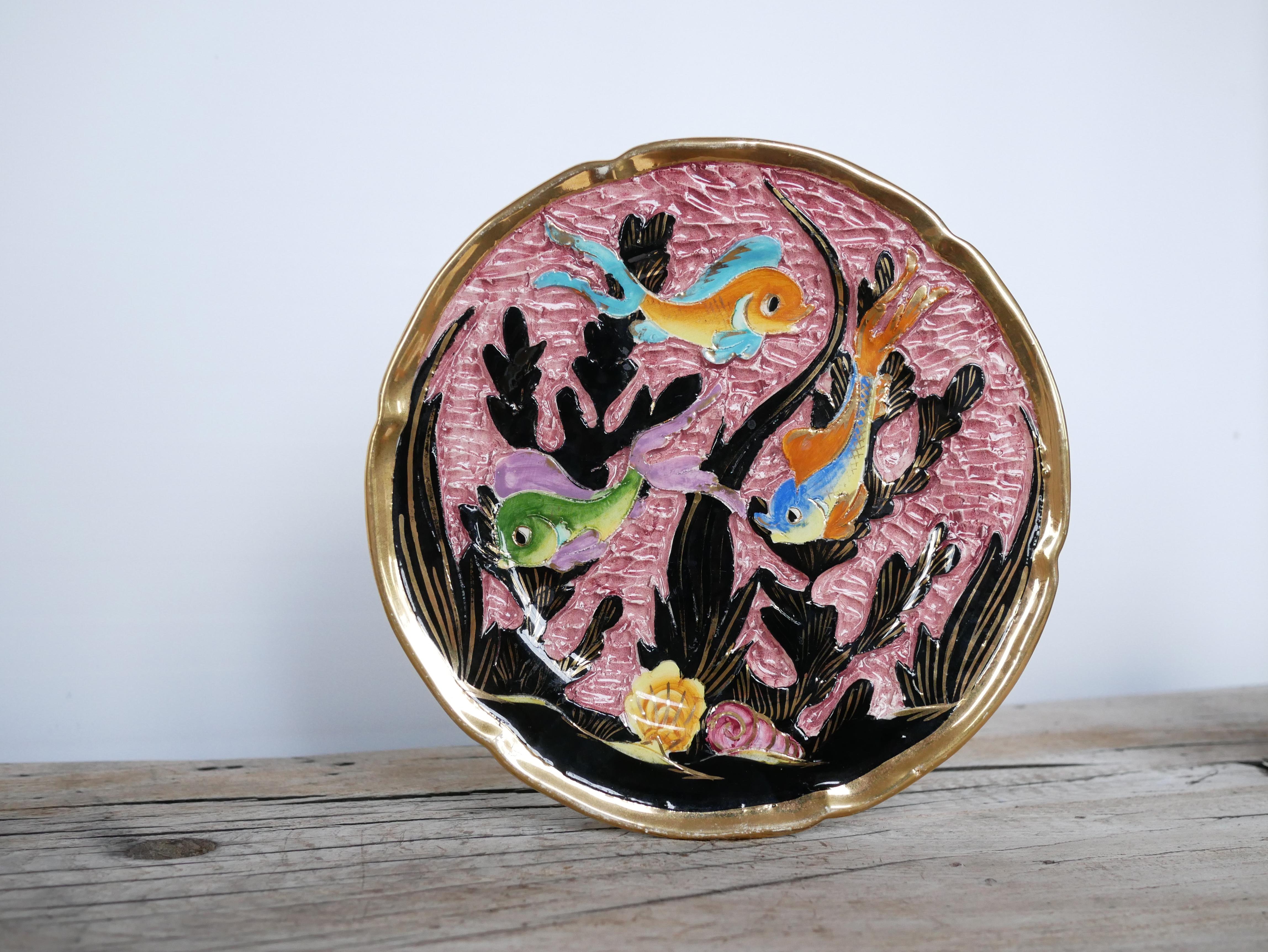 Lamarche art ceramic plate, Vallauris 5