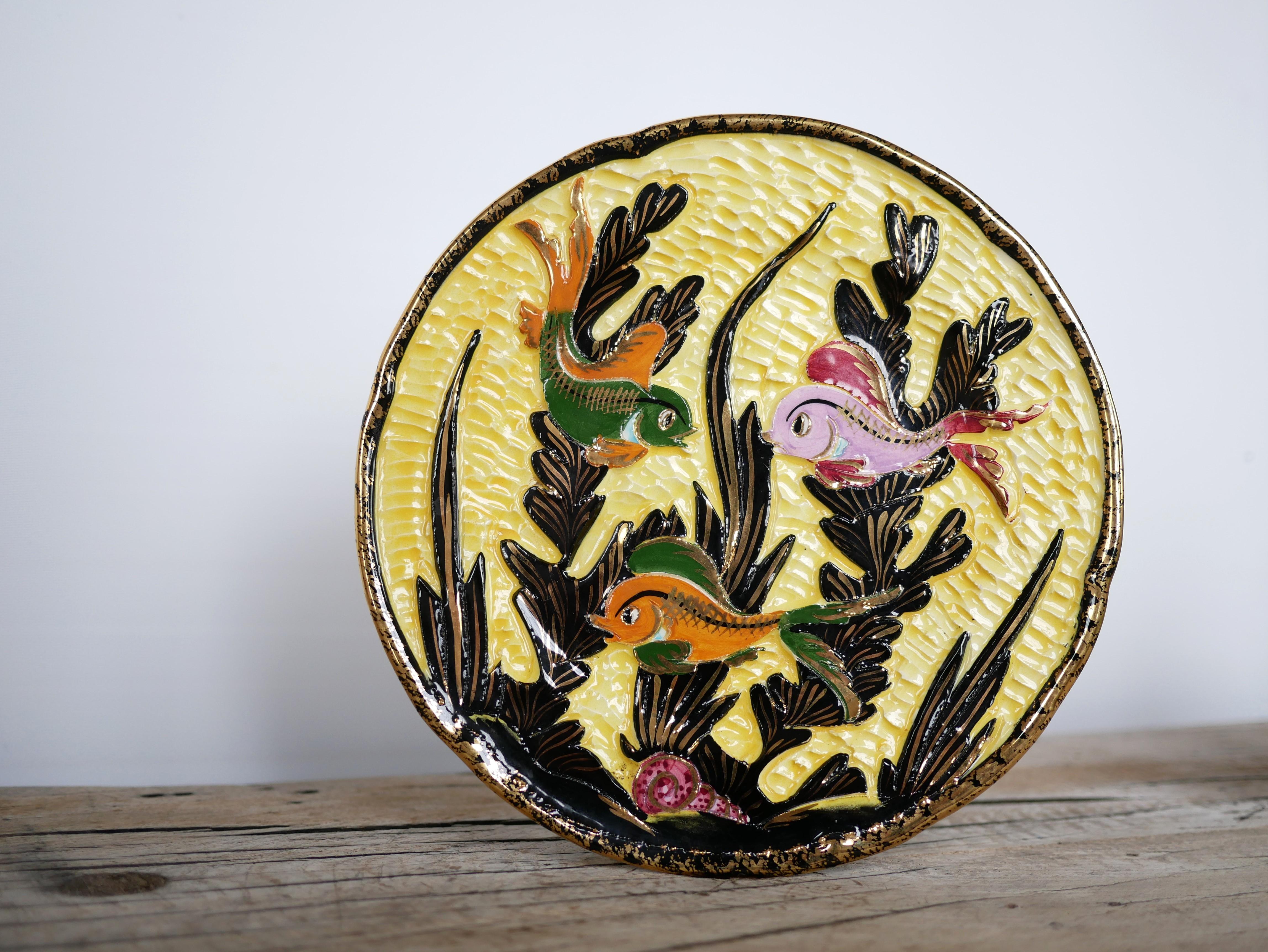 Lamarche art ceramic plate, Vallauris 2