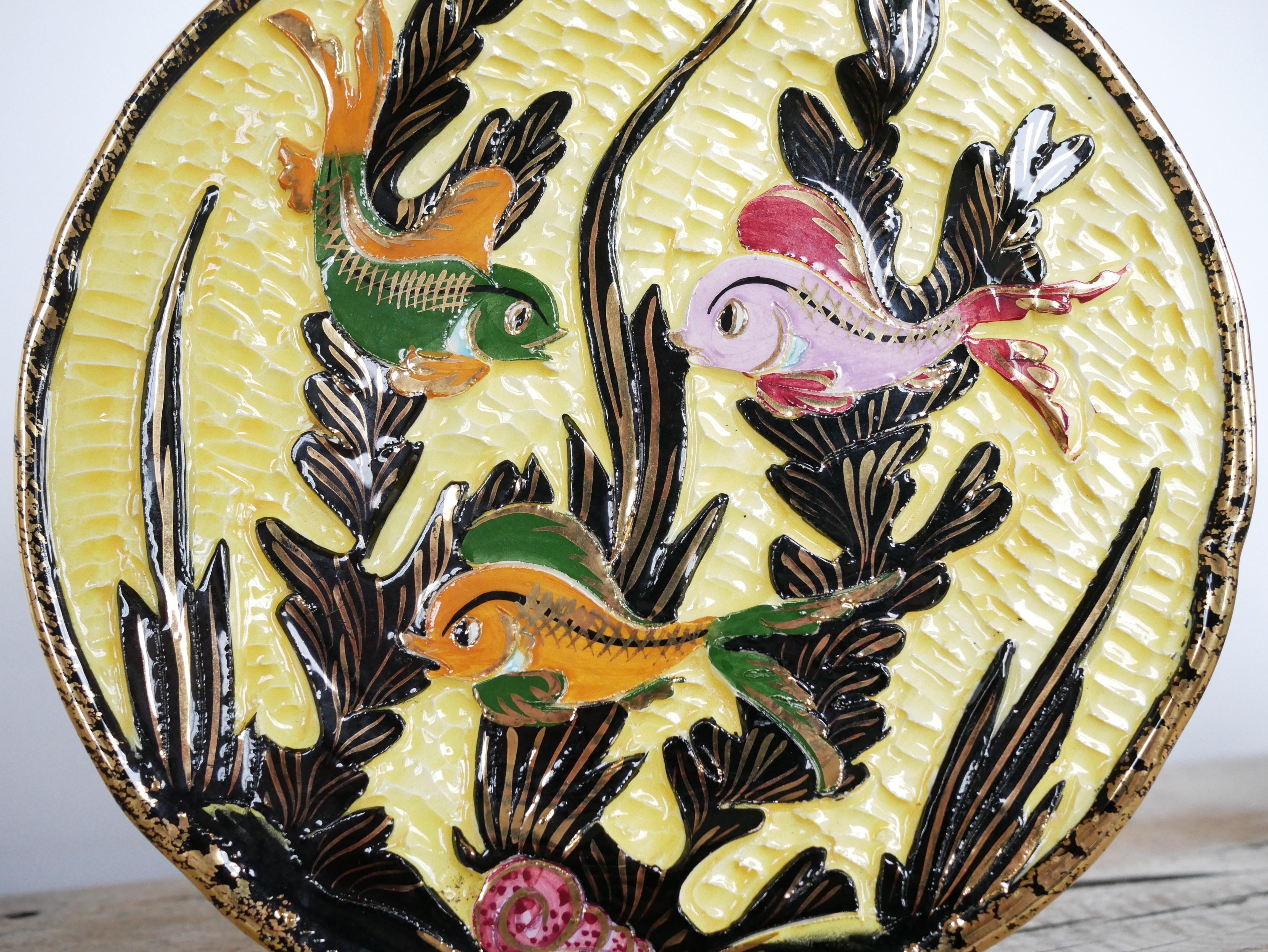 Lamarche art ceramic plate, Vallauris 3