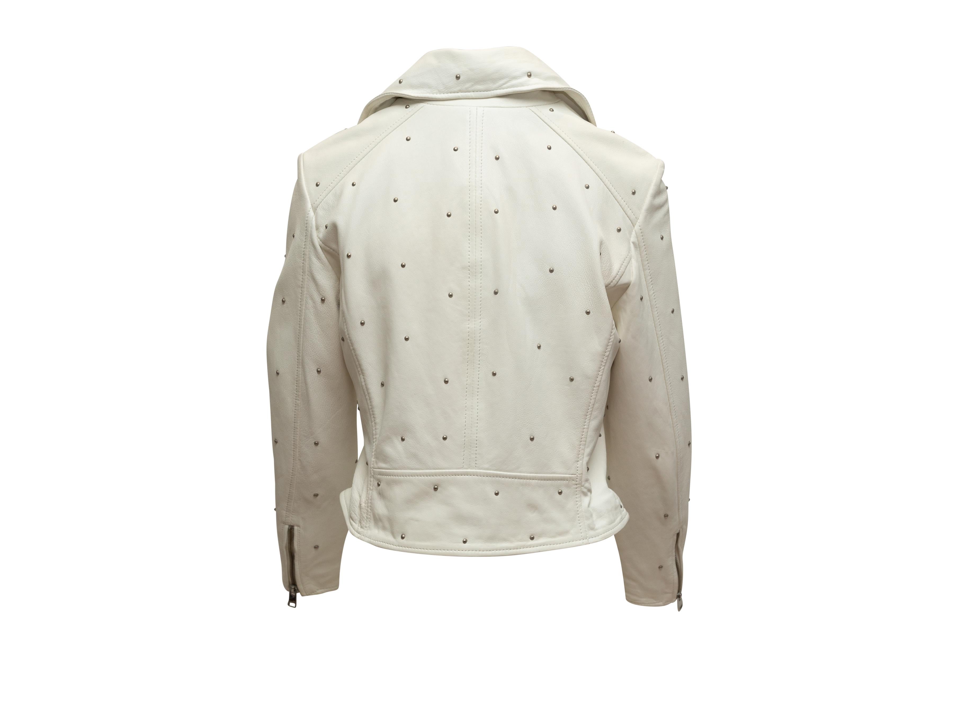 white cotton moto jacket