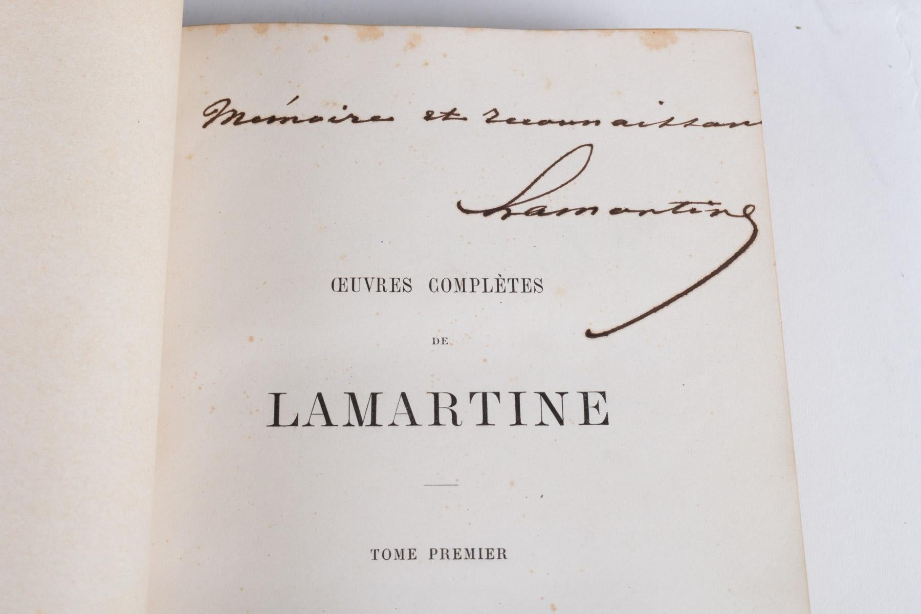 Napoléon III Lamartine 'Alphonse de' Œuvres complètes publiées et inédites en vente