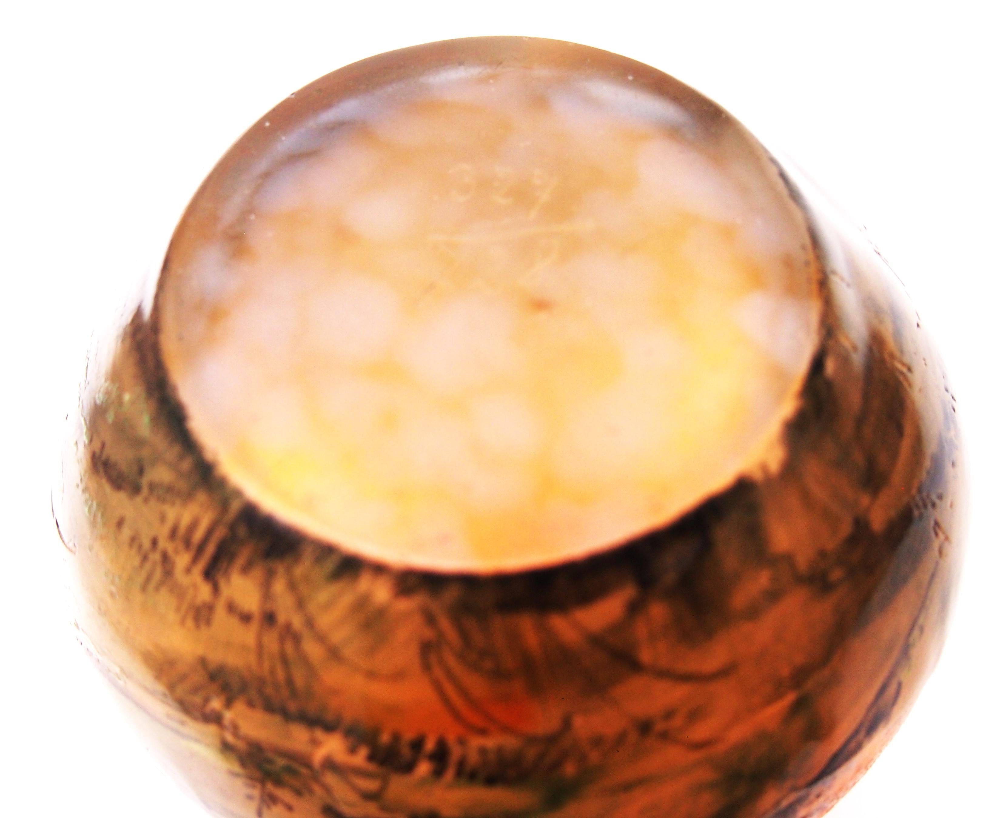 Lamartine Jarrón de cristal con esmalte y camafeo Paisaje otoñal Francés/Argelino c1920 en venta 1