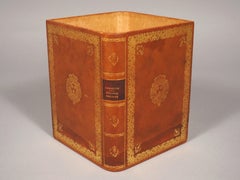 ‘Lamartine Oeuvres Choisies’ French Leather Bound Waste Paper Basket, 1900s