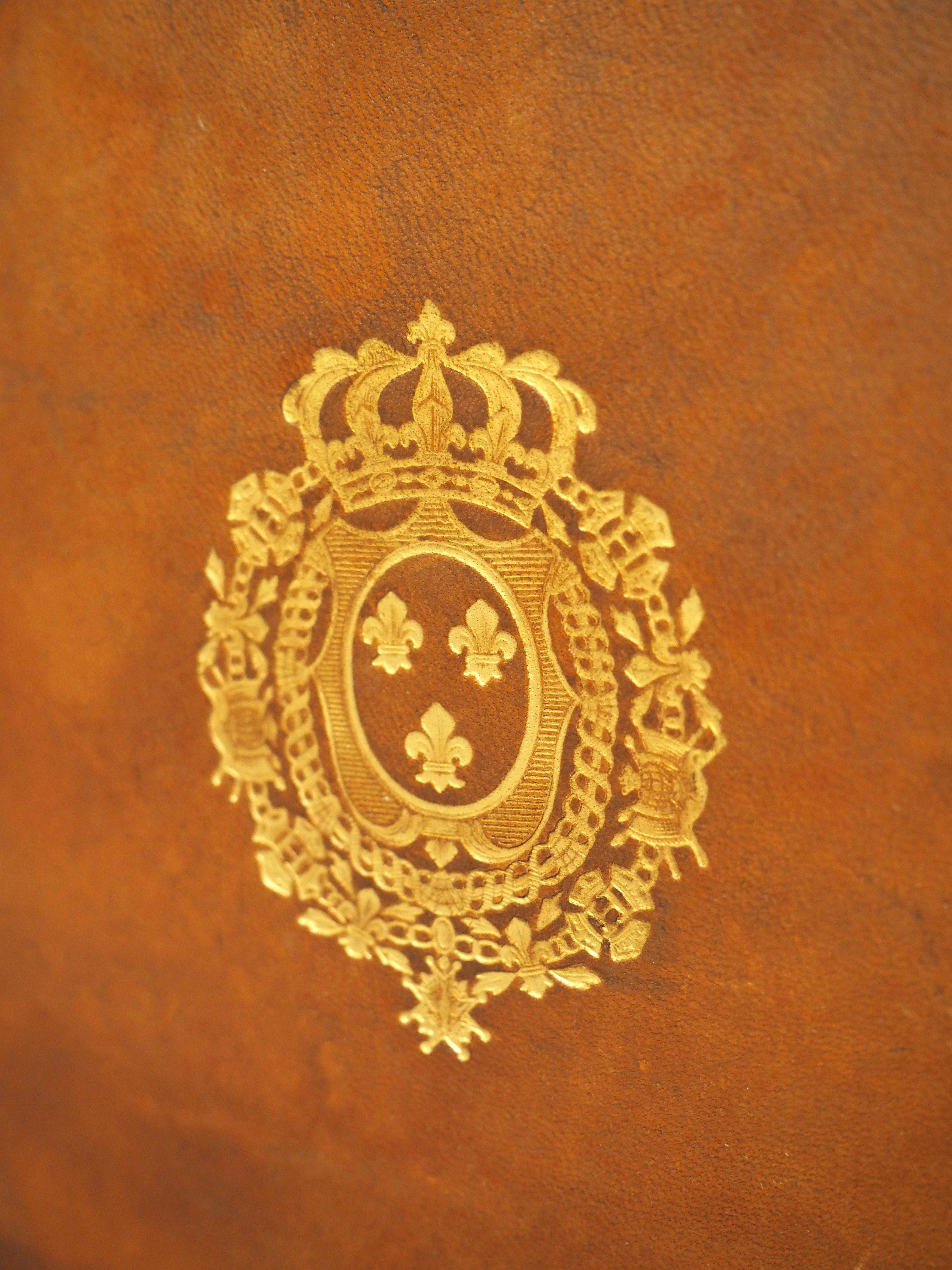 Francese 'Oeuvres Choisies di Lamartine', cestino per la carta straccia rilegato in pelle, 1900 in vendita