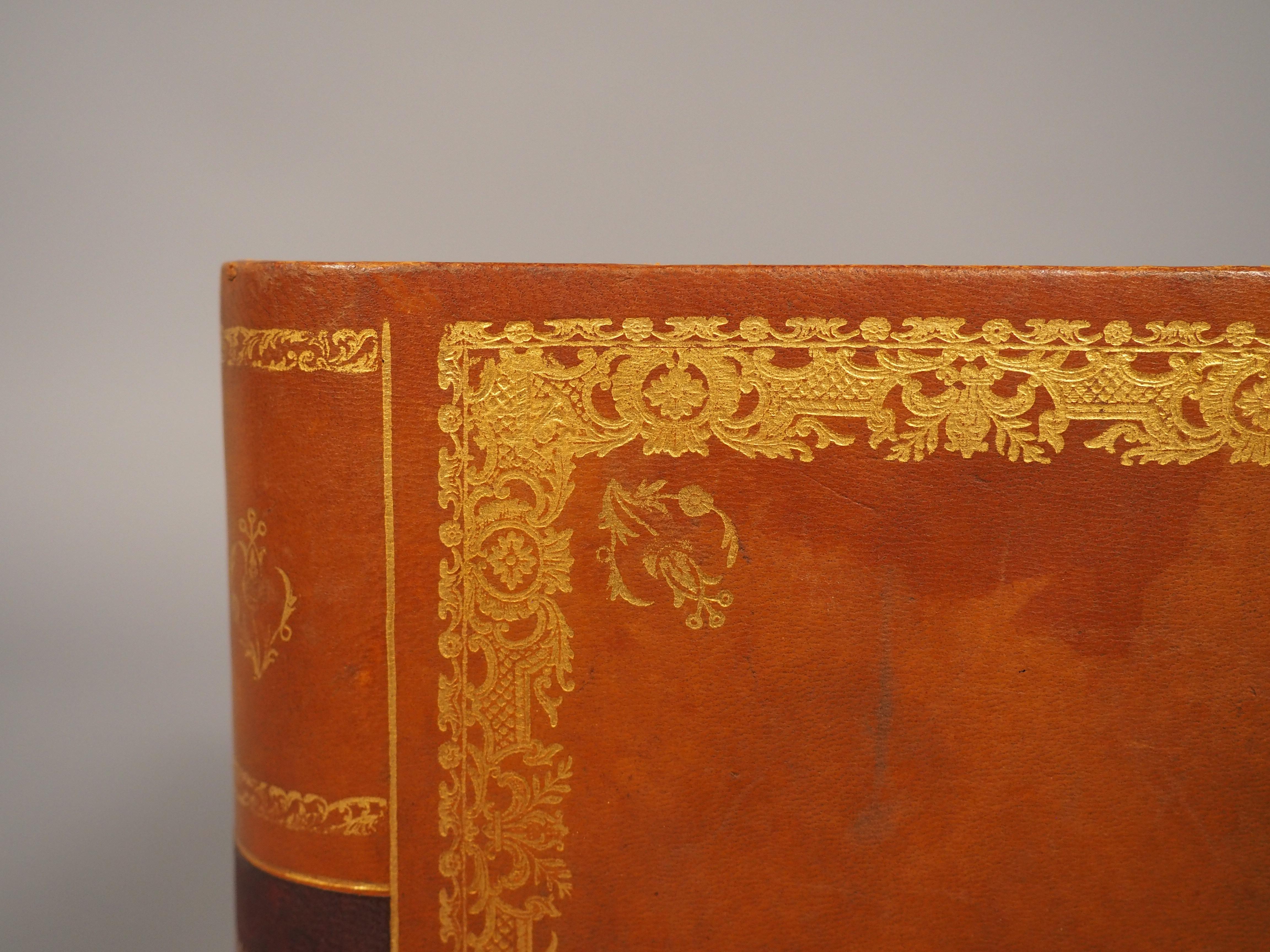 XX secolo 'Oeuvres Choisies di Lamartine', cestino per la carta straccia rilegato in pelle, 1900 in vendita