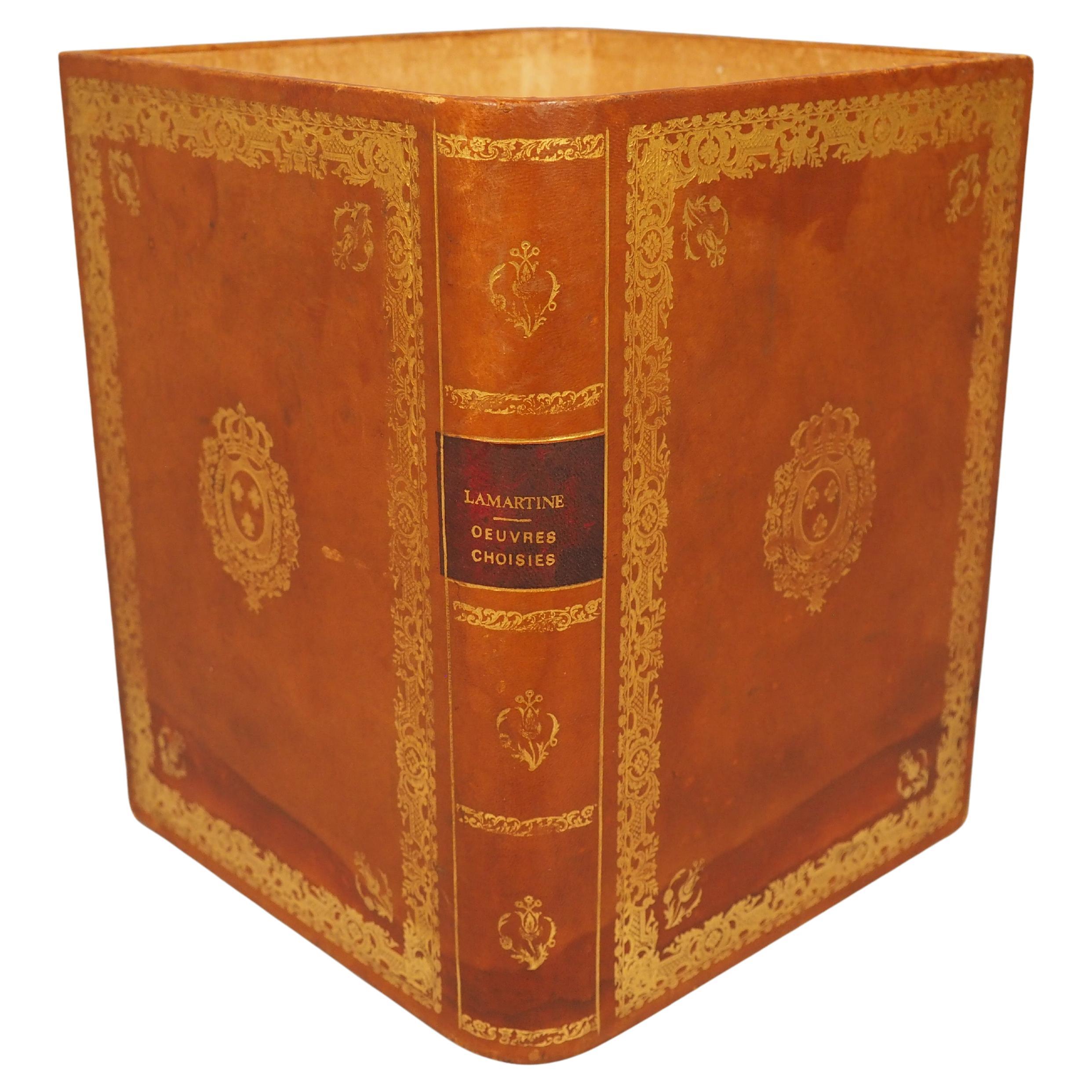 Oeuvres Choisies di Lamartine
, cestino per la carta straccia rilegato in pelle, 1900