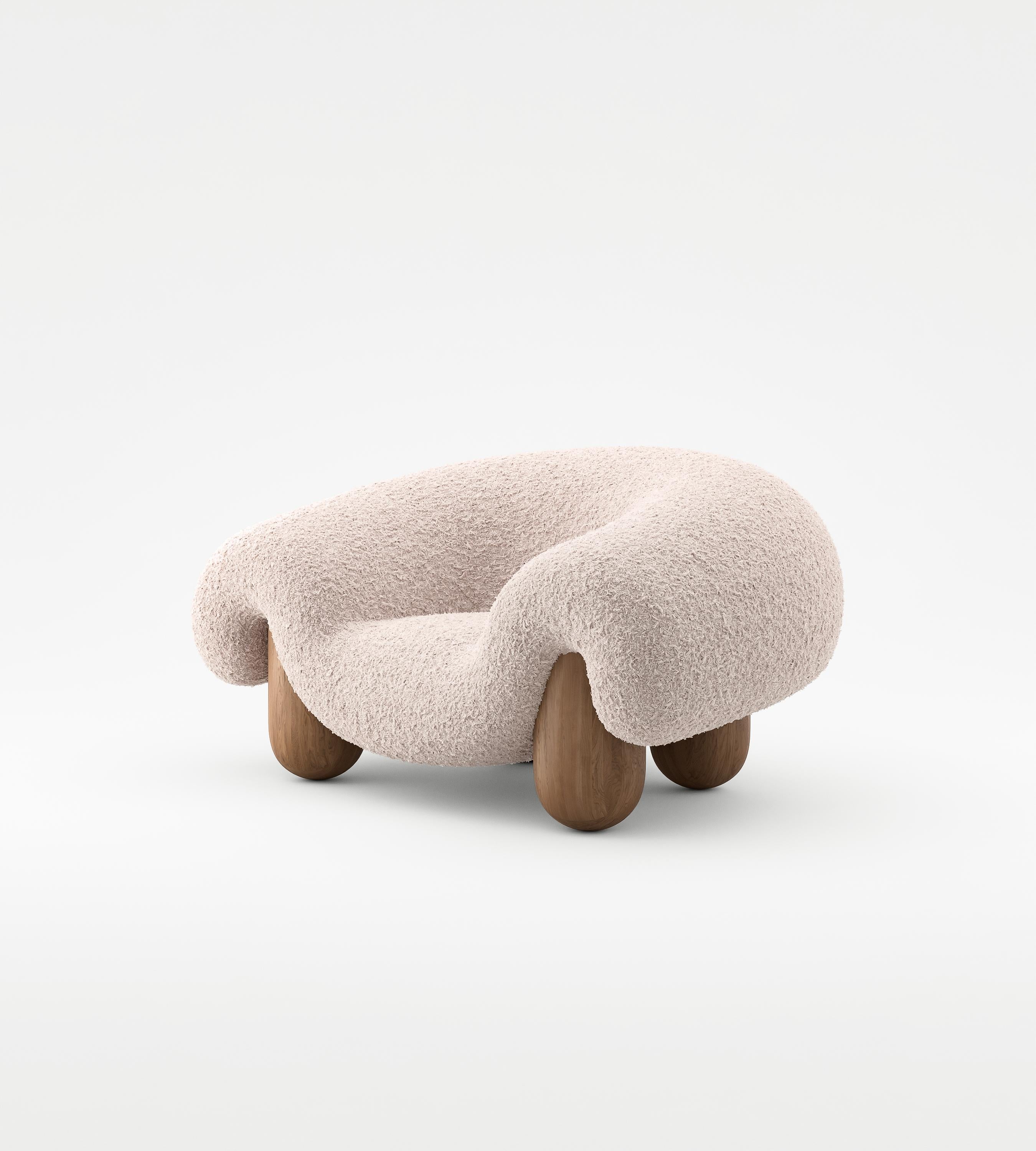 Lamb Chair by NUMO
Dimensions: D 116 x W 119 x H 84 cm
Materials: Faux Lamb Fur, Wood
Customizable Size. Please contact us.

 Vladimir Naumov is a professional architect, designer and artist.

While designing the furniture he tries to reach the