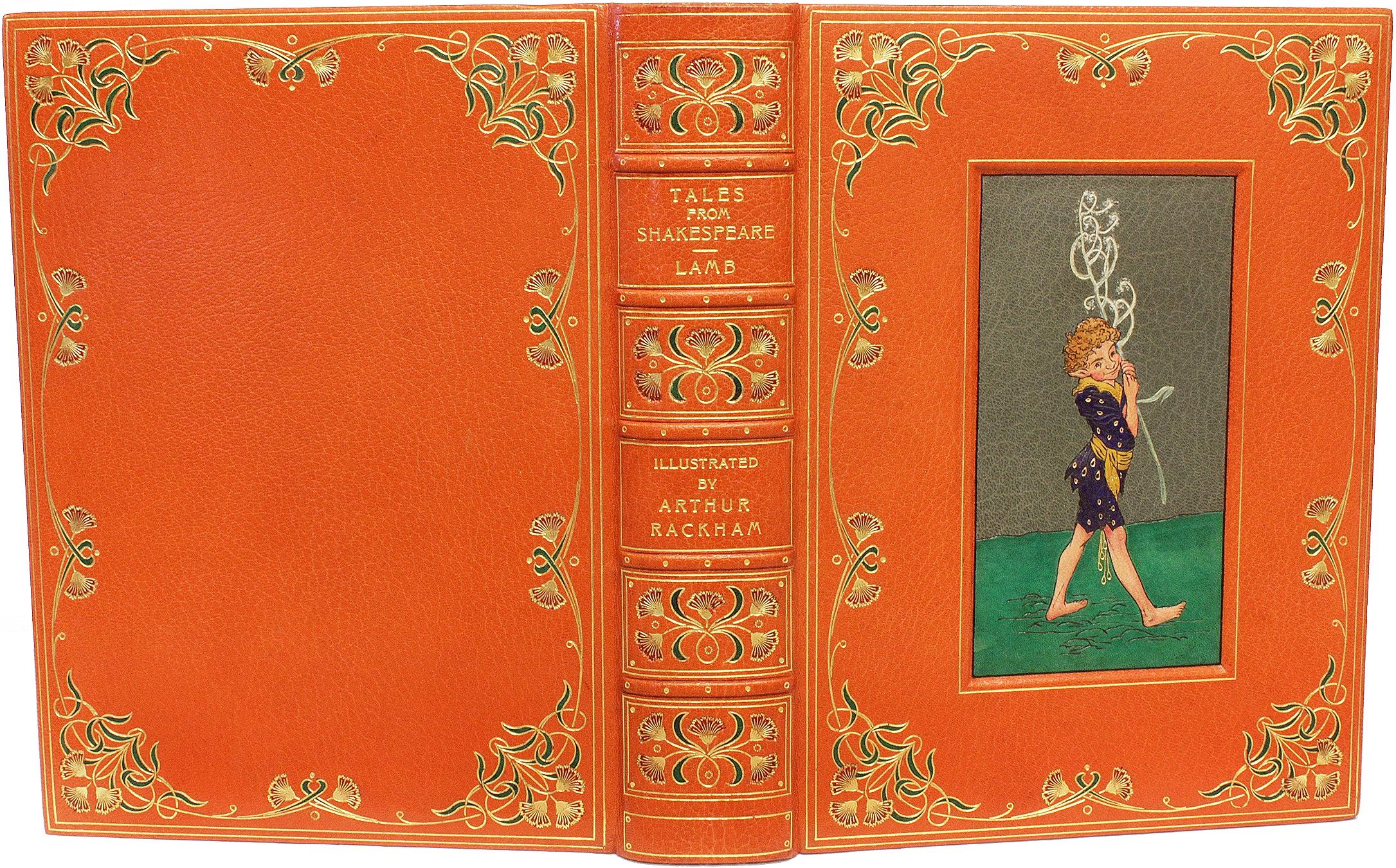 AUTEUR : LAMB, Charles et Mary (Arthur Rackham). 

TITRE : Contes de Shakespeare.

ÉDITEUR : Londres : J. M. Dent & Co., 1909.

DESCRIPTION : ÉDITION LIMITÉE SIGNÉE PAR RACKHAM. 1 vol, 11-1/16