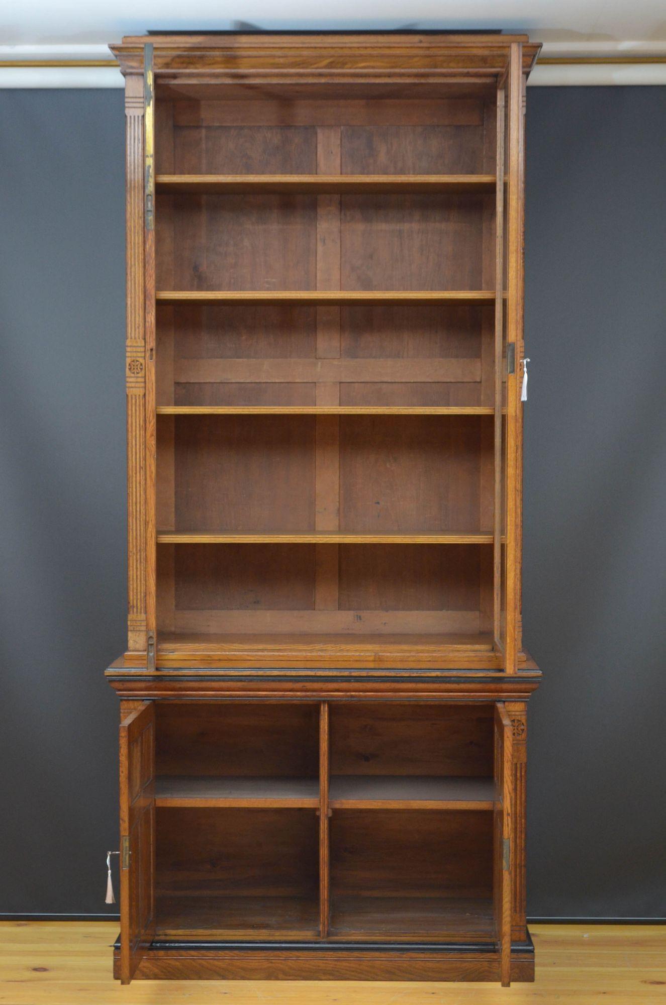 Lamb of Manchester Aesthetic Movement Bookcase in Oak 8