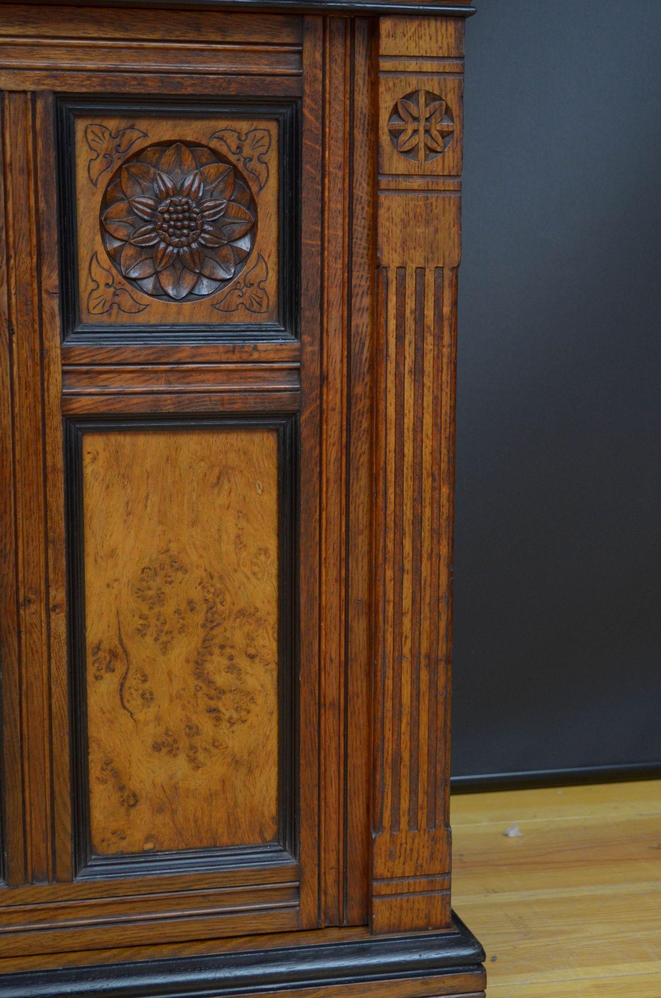 Lamb of Manchester Aesthetic Movement Bookcase in Oak 3