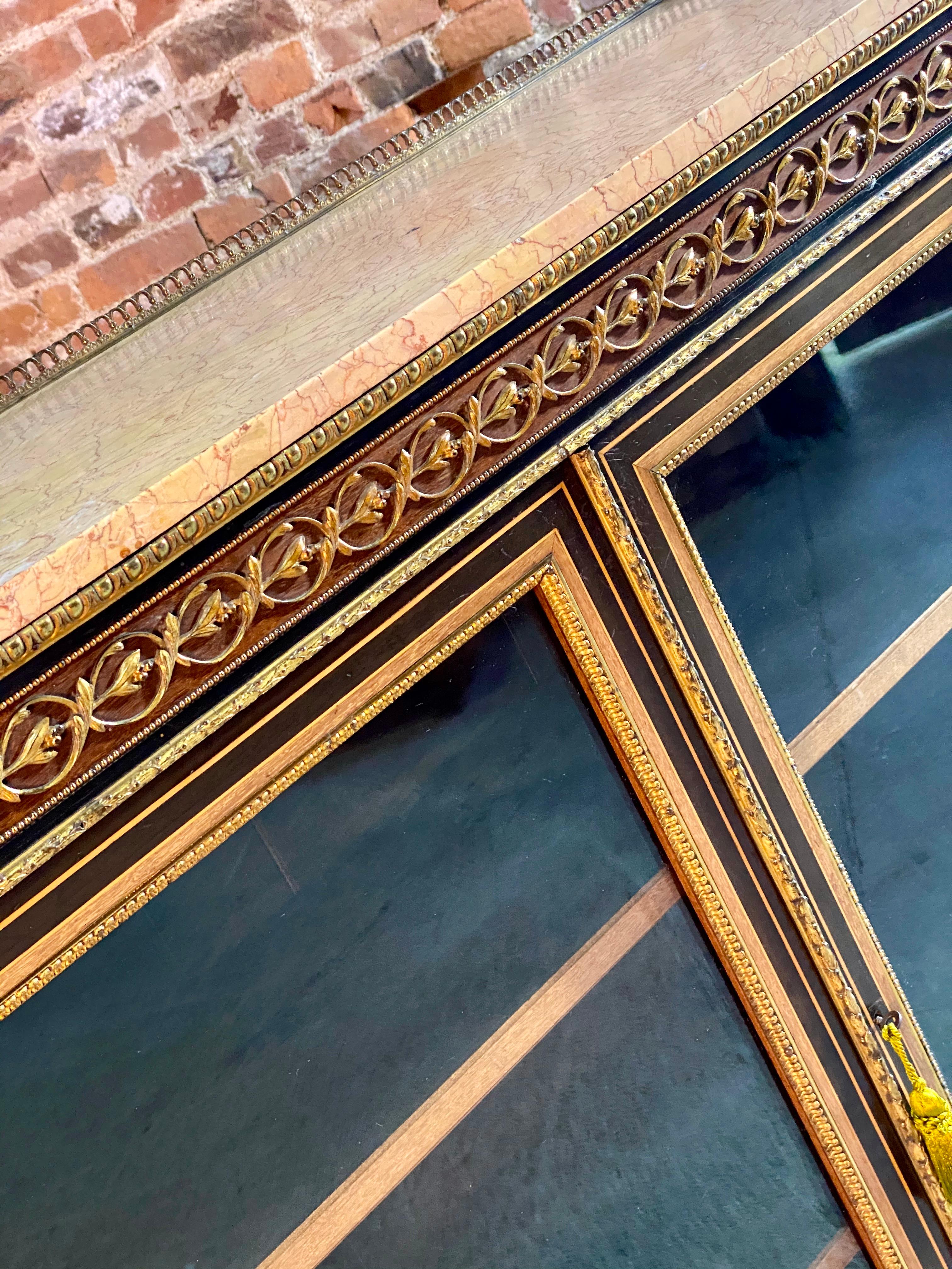 Lamb of Manchester Pair of Walnut & Gilt Metal Mounted Pier Cabinets, circa 1850 In Good Condition In Longdon, Tewkesbury